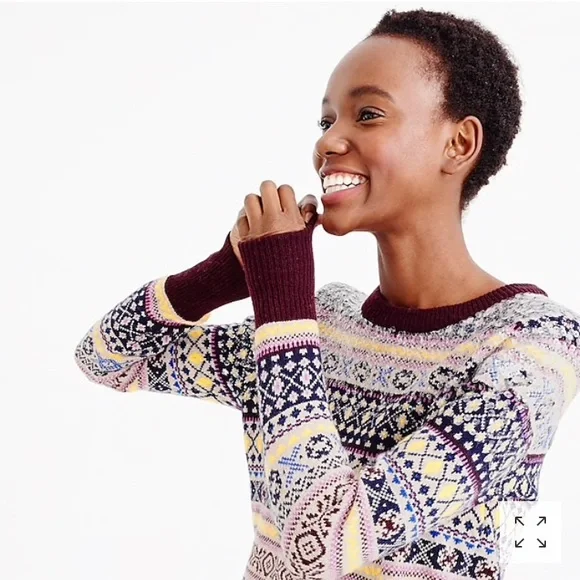 J.Crew Sequin Fair Isle Nordic 100% Lambswool - Picture 2 of 8
